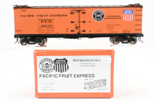 Load image into Gallery viewer, O Brass PSC - Precision Scale Co. PFE - Pacific Fruit Express 40’ R-30-12-9 Wood Refrigerator Car FP No. 30449

