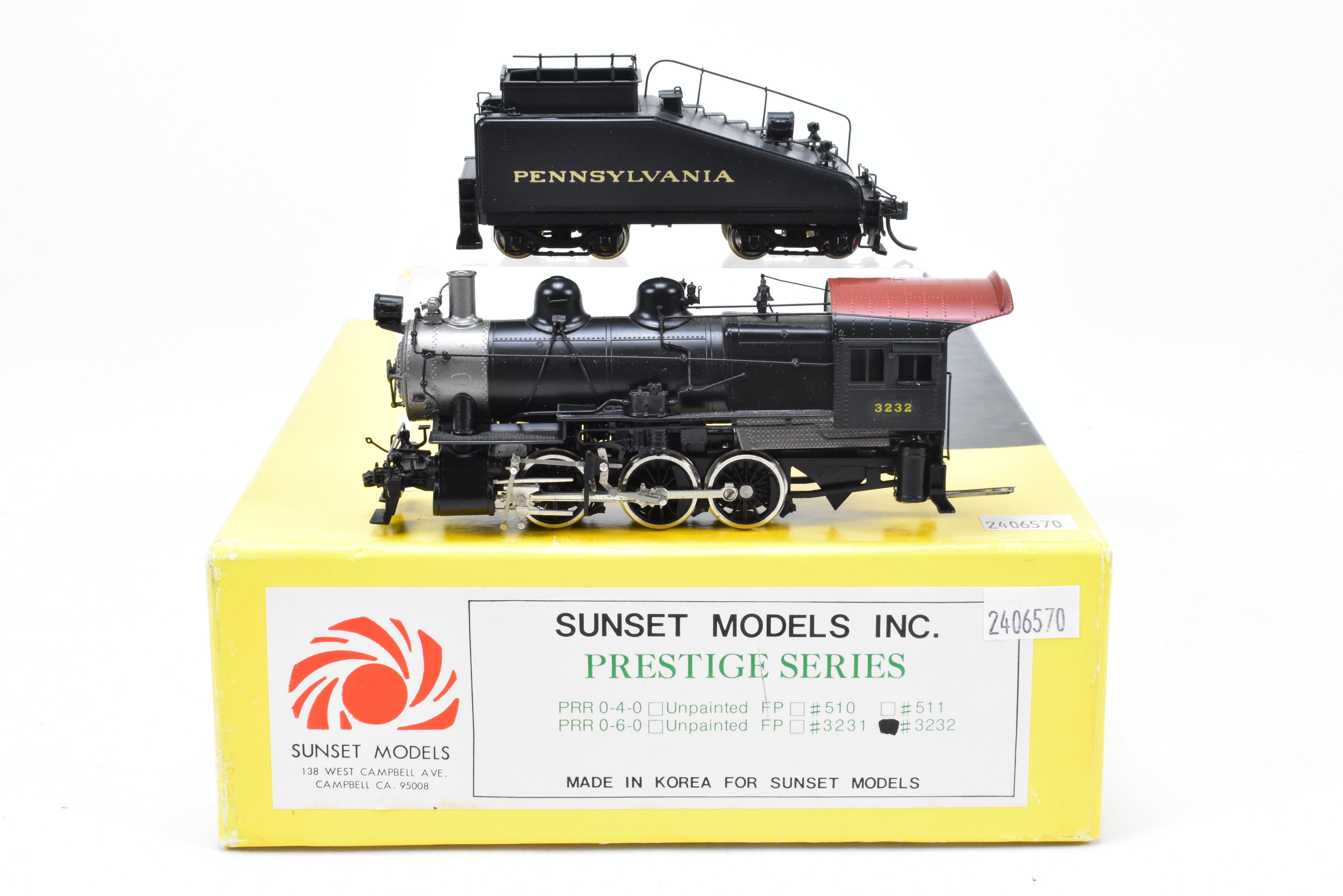 HO Brass Sunset Models PRR - Pennsylvania Railroad B-6SB 0-6-0