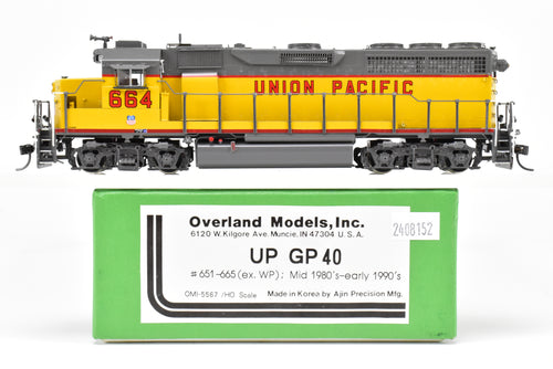 HO Brass OMI - Overland Models, Inc. UP - Union Pacific (former WP) EMD GP40 Pro-Painted in UP colors #664