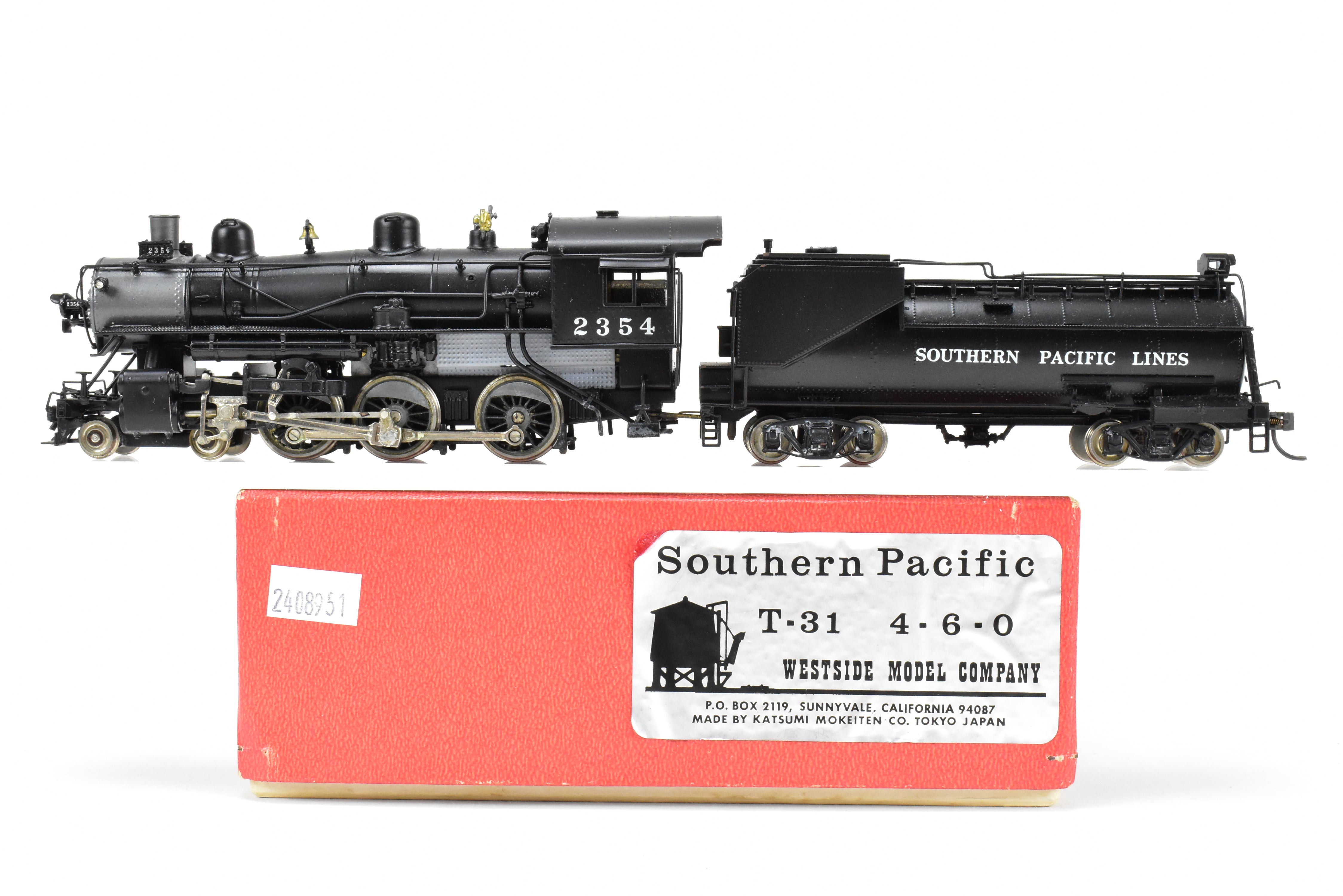 HO Brass Westside Model Co. SP - Southern Pacific Class T-31 4-6-0