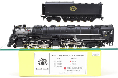 HO Brass Sunset Models SP&S - Spokane, Portland & Seattle Z-8 4-6-6-4 Challenger FP No. 910 with QSI DCC & Sound