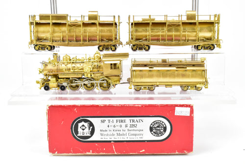 HO Brass CON Westside Model Co. SP - Southern Pacific Fire Train Set T-1 4-6-0 and Two Tank Cars Missing 2 Ladders