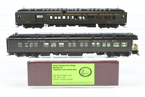 HO NEW Brass NBL - North Bank Line DM&IR - Duluth Missabe & Iron Range Business Car “Northland” with Combine W-24 Set FP
