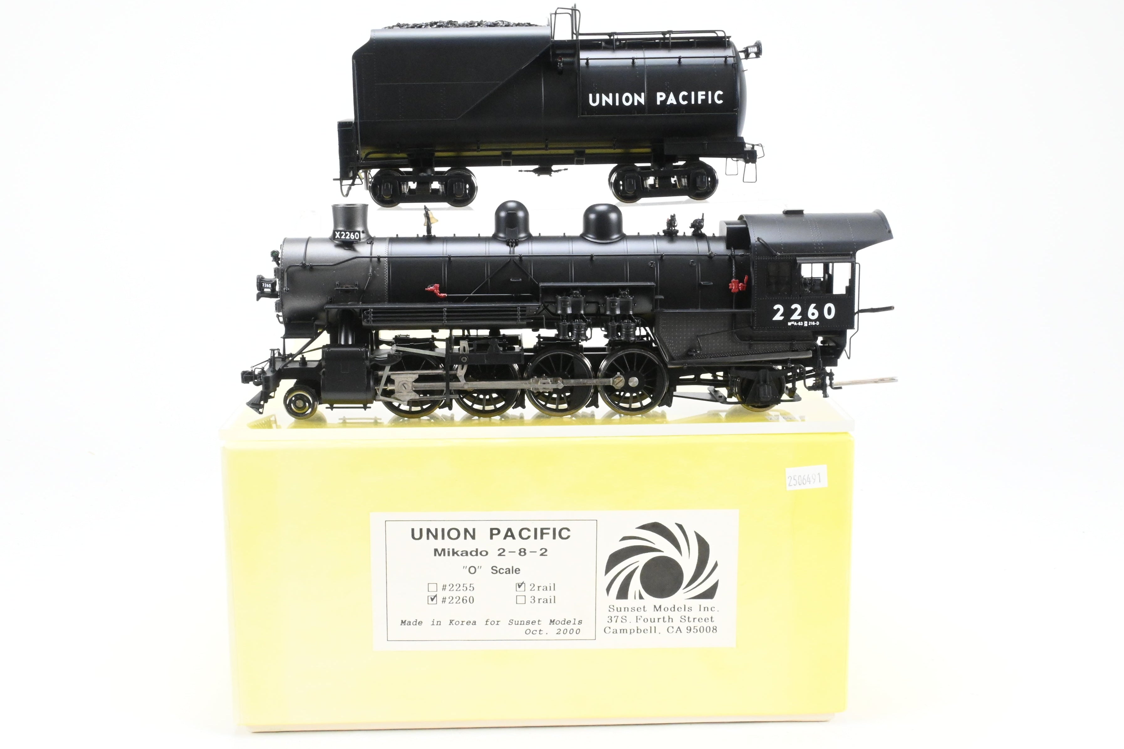 NWSL IA-PACIFIC No. 9 2-6-2T塗装済み完成品 O Brass Sunset Models UP - Union Pacific 2-8-2 Mikado Class