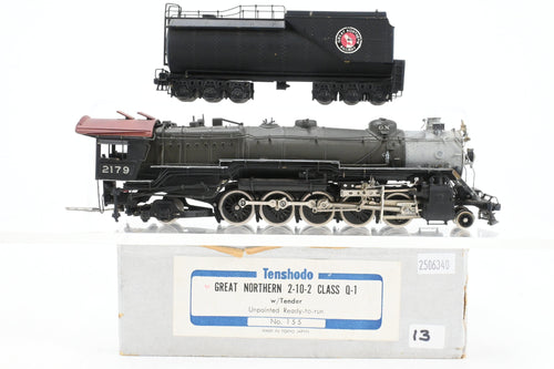 HO Brass PFM - Tenshodo GN - Great Northern Class Q-1 2-10-2 Custom Painted & Weathered Glacier Park Scheme  No.2179