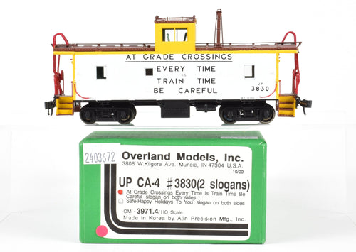 HO Brass OMI - Overland Models, Inc. Union Pacific CA-4 Steel Caboose No.3830 With a Safety Slogan on Both Sides