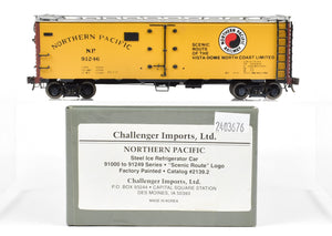 HO Brass CIL - Challenger Imports NP -Northern Pacific Steel Ice Refrigerator Car. 91000-91249 Series Scenic Route Logo F/P