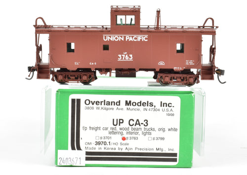 HO Brass OMI - Overland Models, Inc. UP - Union Pacific CA-3 Caboose 2000 Run FP No. 3763
