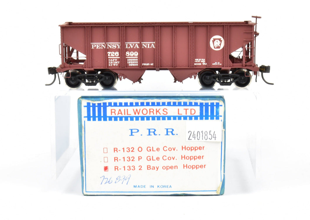 HO Brass Railworks PRR - Pennsylvania Railroad 2-Bay open Hopper C/P 