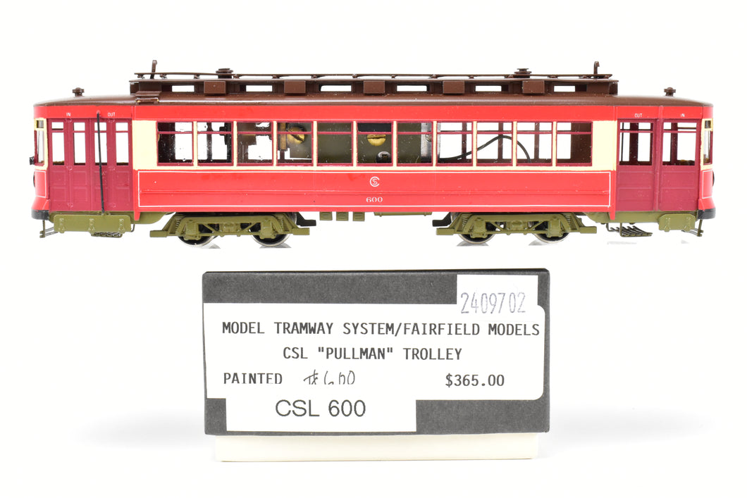 HO Brass Fairfield Models 343 CSL - Chicago Surface Lines Pullman Car Custom Painted No. 600 REBOXX