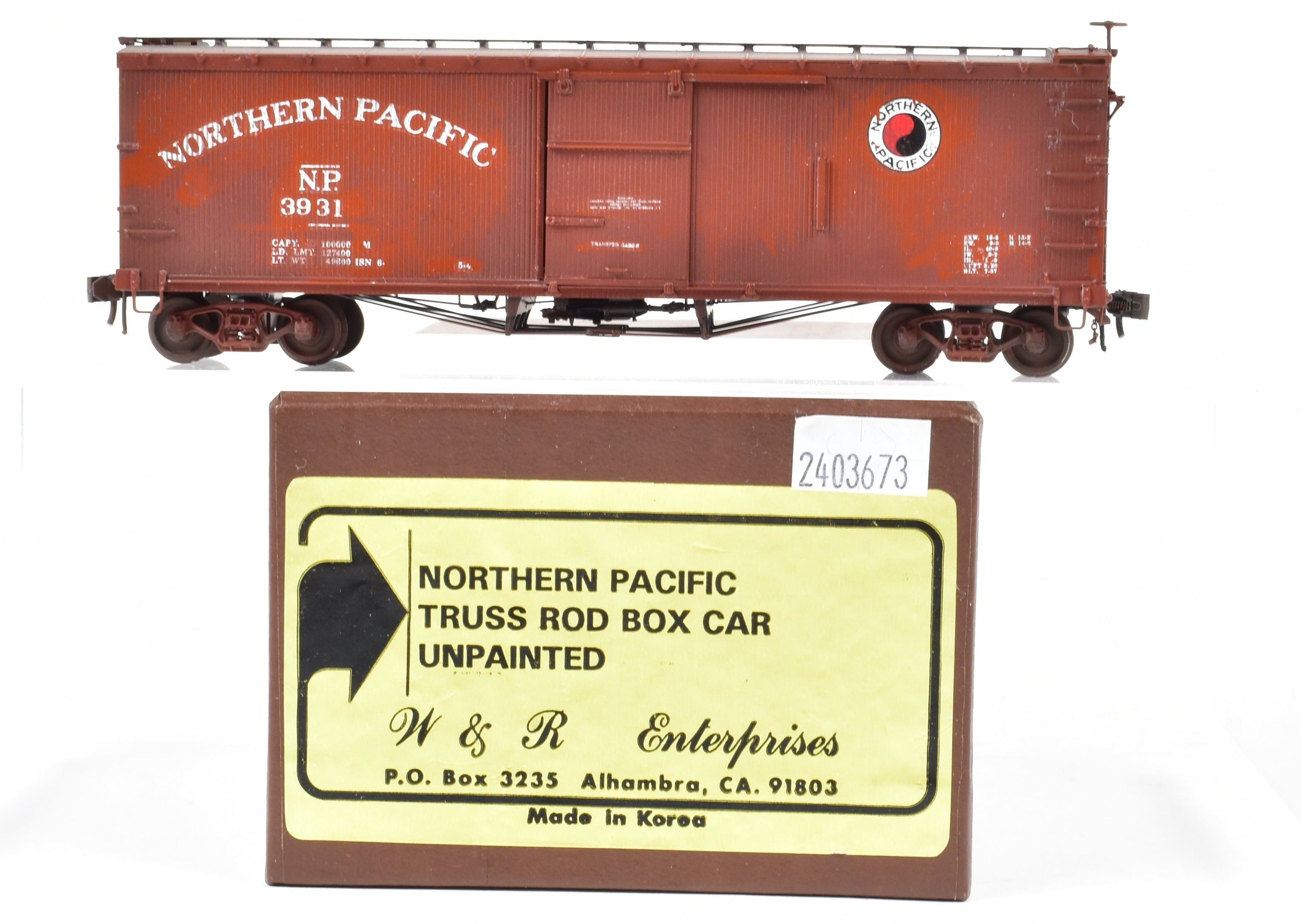 HO Brass W&R Enterprises NP - Northern Pacific Truss Rod Box