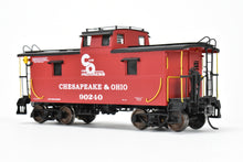 Load image into Gallery viewer, O Brass Sunset Models 2-Rail C&amp;O - Chesapeake &amp; Ohio Steel Caboose FP in Red/Black #90240
