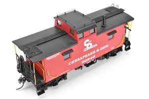 O Brass Sunset Models 2-Rail C&O - Chesapeake & Ohio Steel Caboose FP in Red/Black #90240