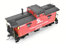 Load image into Gallery viewer, O Brass Sunset Models 2-Rail C&amp;O - Chesapeake &amp; Ohio Steel Caboose FP in Red/Black #90240
