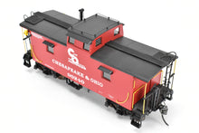 Load image into Gallery viewer, O Brass Sunset Models 2-Rail C&amp;O - Chesapeake &amp; Ohio Steel Caboose FP in Red/Black #90240
