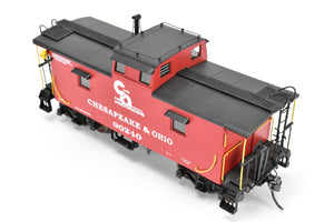 O Brass Sunset Models 2-Rail C&O - Chesapeake & Ohio Steel Caboose FP in Red/Black #90240