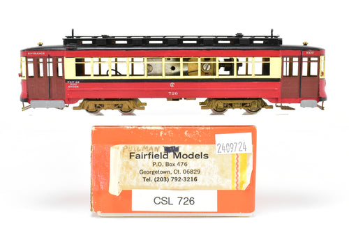 HO Brass Fairfield Models 343 CSL - Chicago Surface Lines Pullman Car Custom Painted No. 726