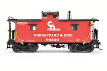 Load image into Gallery viewer, O Brass Sunset Models 2-Rail C&amp;O - Chesapeake &amp; Ohio Steel Caboose FP in Red/Black #90220
