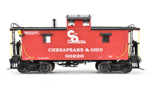 O Brass Sunset Models 2-Rail C&O - Chesapeake & Ohio Steel Caboose FP in Red/Black #90220