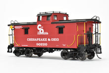 Load image into Gallery viewer, O Brass Sunset Models 2-Rail C&amp;O - Chesapeake &amp; Ohio Steel Caboose FP in Red/Black #90220
