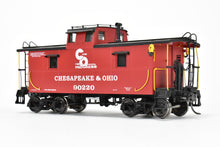 Load image into Gallery viewer, O Brass Sunset Models 2-Rail C&amp;O - Chesapeake &amp; Ohio Steel Caboose FP in Red/Black #90220
