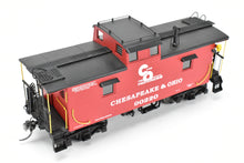 Load image into Gallery viewer, O Brass Sunset Models 2-Rail C&amp;O - Chesapeake &amp; Ohio Steel Caboose FP in Red/Black #90220
