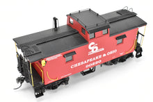 Load image into Gallery viewer, O Brass Sunset Models 2-Rail C&amp;O - Chesapeake &amp; Ohio Steel Caboose FP in Red/Black #90220
