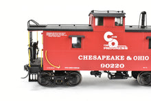 Load image into Gallery viewer, O Brass Sunset Models 2-Rail C&amp;O - Chesapeake &amp; Ohio Steel Caboose FP in Red/Black #90220
