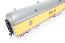 Load image into Gallery viewer, O Brass Sunset Models Third Rail UP - Union Pacific 70’ Harriman Baggage FP Yellow/Gray No. 3035
