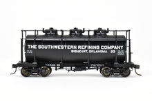 Load image into Gallery viewer, HO Brass W&amp;R Enterprises Various Roads AC&amp;F 10,000 GAL 3-Dome Tank Car With High Walkway C/P The Southwestern Refining Company
