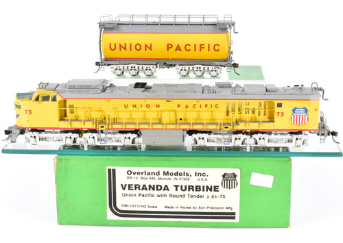 HO Brass OMI - Overland Models, Inc. UP - Union Pacific Veranda Turbine Round Tender Custom Painted No. 73