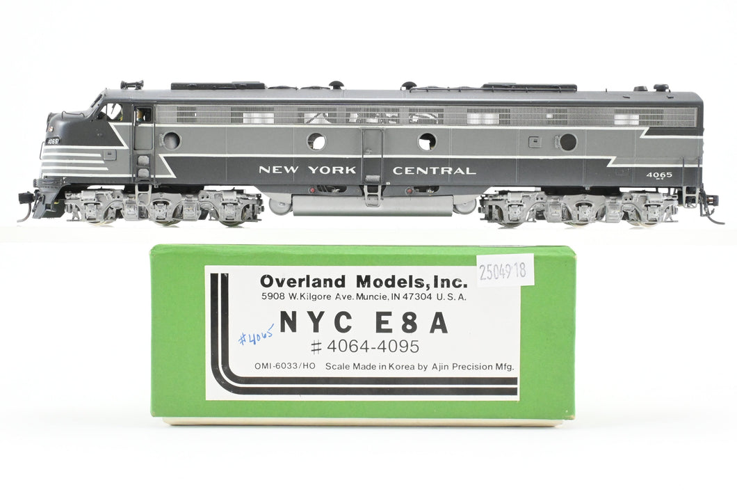 HO Brass OMI - Overland Models, Inc. NYC - New York Central EMD E8A Pro-Painted No. 4065 W/Light Weathering
