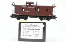 Load image into Gallery viewer, O Brass Sunset Models Third Rail UP - Union Pacific CA-1 Wood Caboose w/ Side Door FP in Red No. 2596
