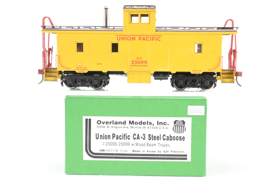 O Brass OMI - Overland Models, Inc. UP - Union Pacific CA-3 Steel Caboose W/ Wood Beam Trucks Custom Painted No. 25099