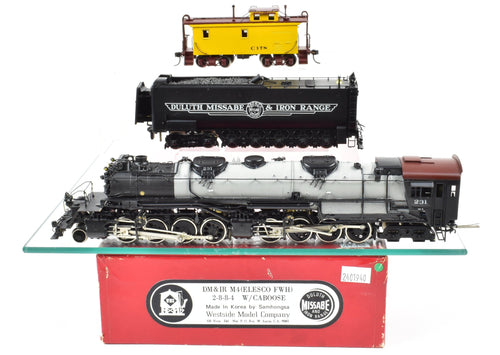 HO Brass Westside Model Co. DM&IR - Duluth, Missabe, & Iron Range 2-8-8-4 Yellowstone M-4 with Caboose C/P