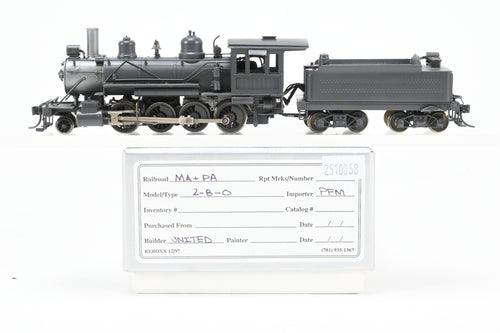HO Brass PFM - United MA&PA - Maryland & Pennsylvania 2-8-0 Consolidation CP Unlettered TsunamiDC/DCC & Sound REBOXX