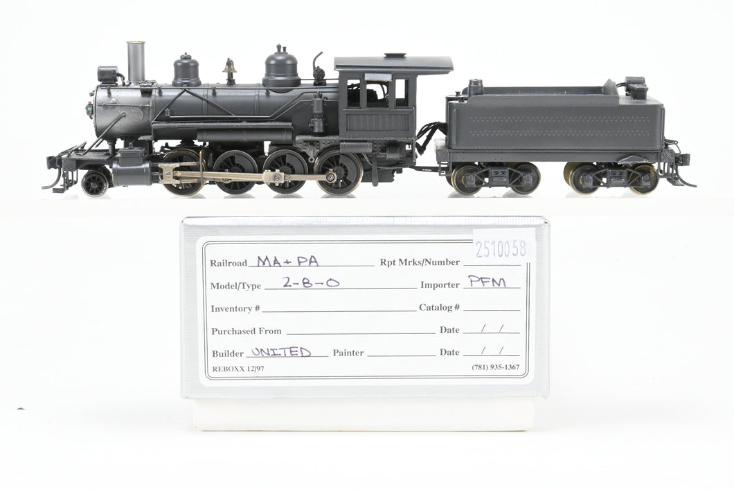 HO Brass PFM - United MA&PA - Maryland & Pennsylvania 2-8-0 Consolidation CP Unlettered TsunamiDC/DCC & Sound REBOXX