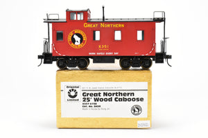 O Brass Oriental Limited GN - Great Northern 25 Foot Wood Caboose CP #X351 w/Slogan