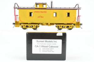 O Brass Sunset Models Third Rail UP - Union Pacific CA-1 Wood Caboose FP in Yellow/Brown No. 25784