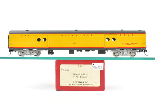 HO Brass Soho MILW - Milwaukee Road #1335 Baggage Custom Painted