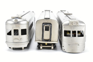 HO Brass S. Soho & Co. IT - Illinois Terminal 3-Unit Streamliner Set Nickel-Silver Plated