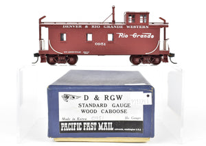 HO Brass PFM - Pacific Fast Mail D&RGW - Denver & Rio Grande Western Wood Caboose No. 0951 CP