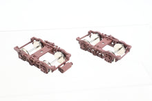 Load image into Gallery viewer, HO Brass PSC - Precision Scale Co. MILW - Milwaukee Road Pre-War Passenger Trucks Factory Painted Maroon MULTIPLE PAIRS AVAILABLE
