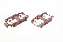 Load image into Gallery viewer, HO Brass PSC - Precision Scale Co. MILW - Milwaukee Road Pre-War Passenger Trucks Factory Painted Maroon MULTIPLE PAIRS AVAILABLE
