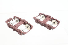 Load image into Gallery viewer, HO Brass PSC - Precision Scale Co. MILW - Milwaukee Road Pre-War Passenger Trucks Factory Painted Maroon MULTIPLE PAIRS AVAILABLE

