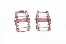 Load image into Gallery viewer, HO Brass PSC - Precision Scale Co. MILW - Milwaukee Road Pre-War Passenger Trucks Factory Painted Maroon MULTIPLE PAIRS AVAILABLE
