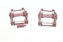Load image into Gallery viewer, HO Brass PSC - Precision Scale Co. MILW - Milwaukee Road Pre-War Passenger Trucks Factory Painted Maroon MULTIPLE PAIRS AVAILABLE
