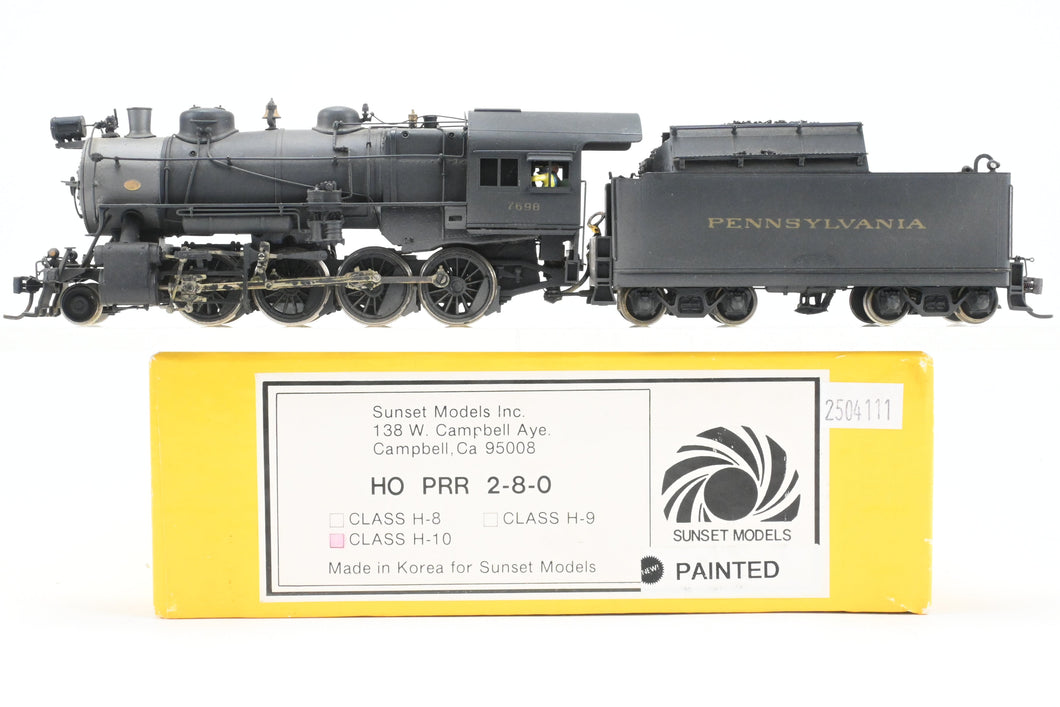 HO Brass Sunset Models PRR - Pennsylvania Railroad H-10 2-8-0 Consolidation Factory Painted No. 7698