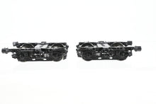 Load image into Gallery viewer, HO Brass Railway Classics MILW - Milwaukee Road Nystrom 7' Wheelbase Trucks 1947-55 Era FP Black MULTIPLE PAIRS AVAILABLE
