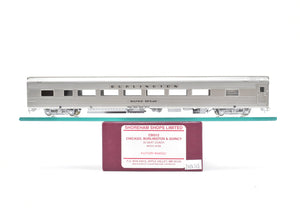 HO Brass Shoreham Shops CB&Q- Burlington Route 50 Seat Coach F/P "Silver Spear"